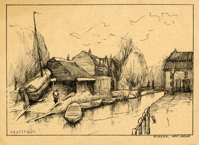 103812 Gezicht op de Westerstroom te Utrecht met de scheepstimmerwerf de Keulse Kraan.01-01-1883-31-12-1883